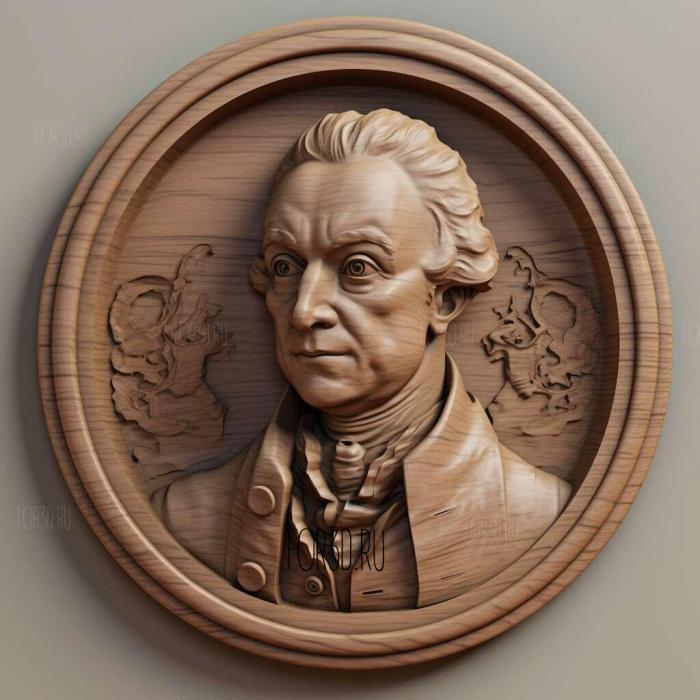 Immanuel Kant 3 stl model for CNC